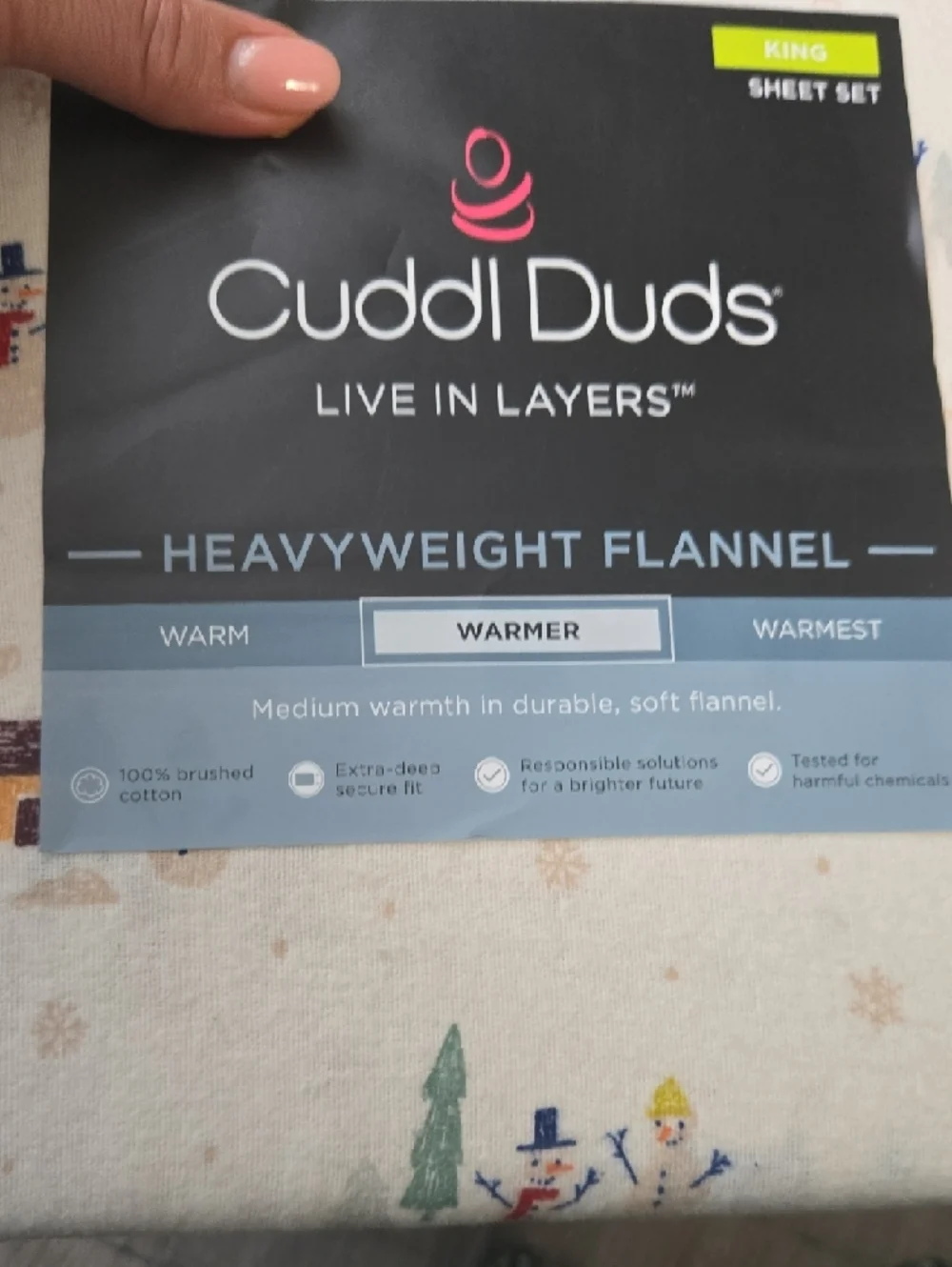Cuddl Duds Heavyweight Flannel Sheet Set - 100%Cotton